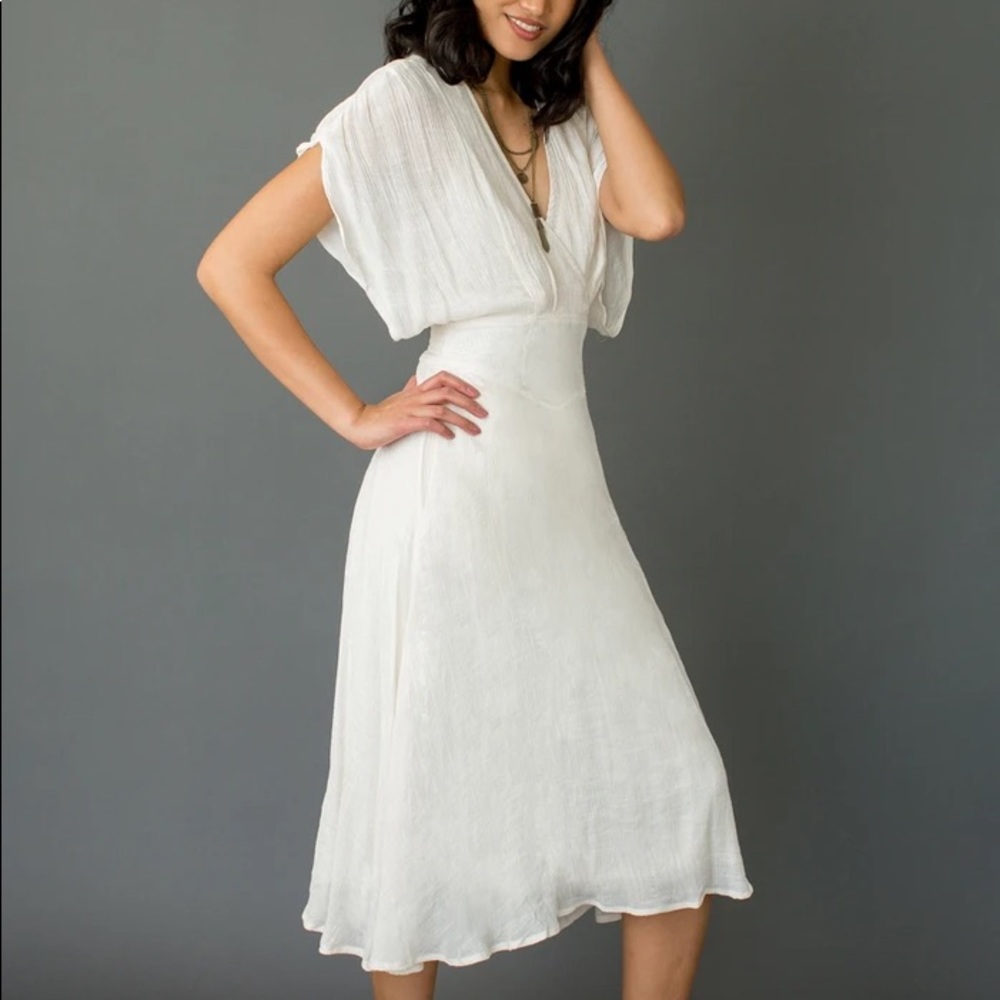 JOYFOLIE Ecru Midi Dress NWOT